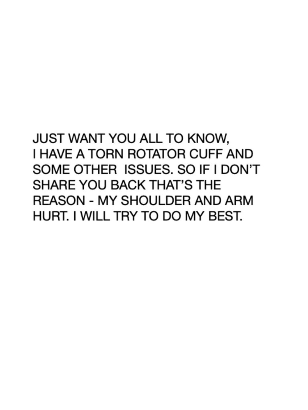 TORN ROTATOR CUFF    (NOT FOR SALE)